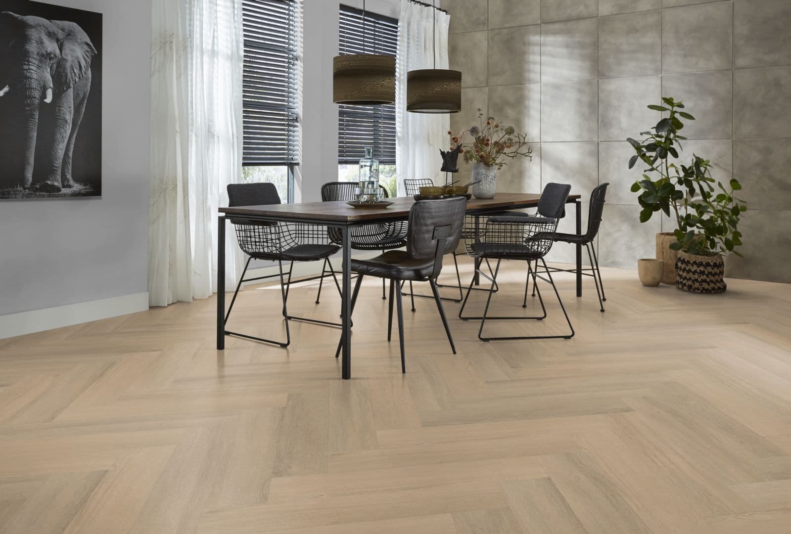 PVC Visgraat - Siena Warm Beige